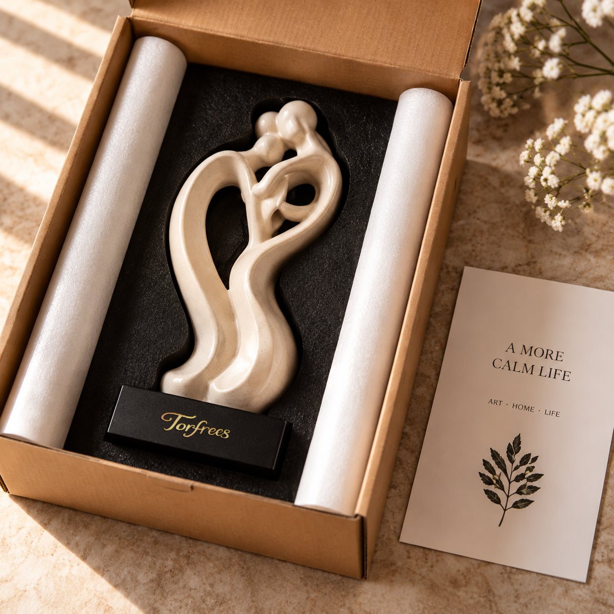 Torfrees Family Three Heart Abstract Resin Sculpture
