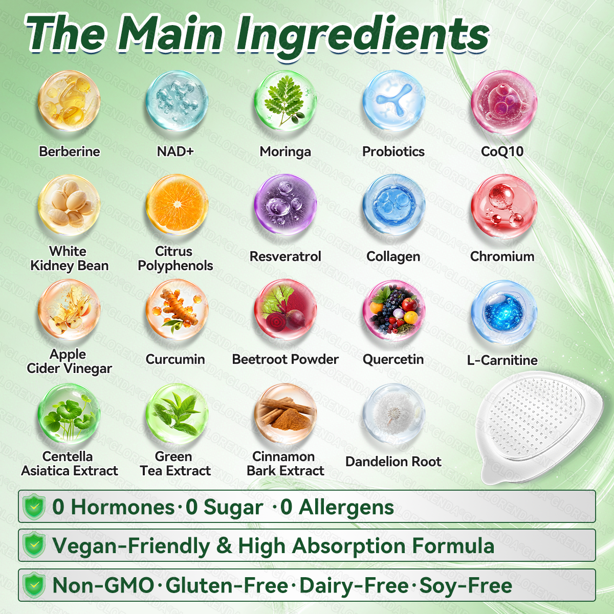 Healrize®🎁Moringa & Berberine × NAD+ 10-in-1 Advanced Nano Microneedle Patch