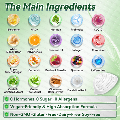 Healrize®🎁Moringa & Berberine × NAD+ 10-in-1 Advanced Nano Microneedle Patch