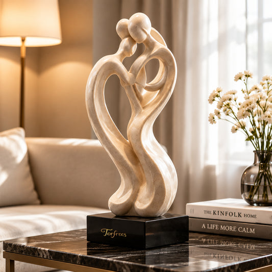 Torfrees Family Three Heart Abstract Resin Sculpture