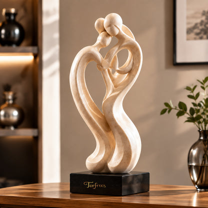 Torfrees Family Three Heart Abstract Resin Sculpture