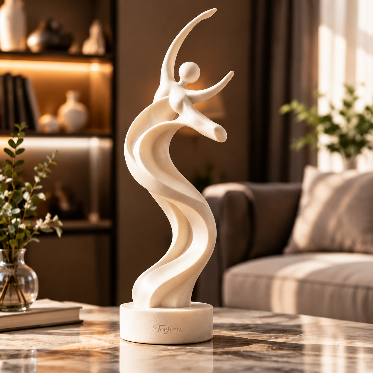 Torfrees Abstract Dancing Woman Resin Sculpture