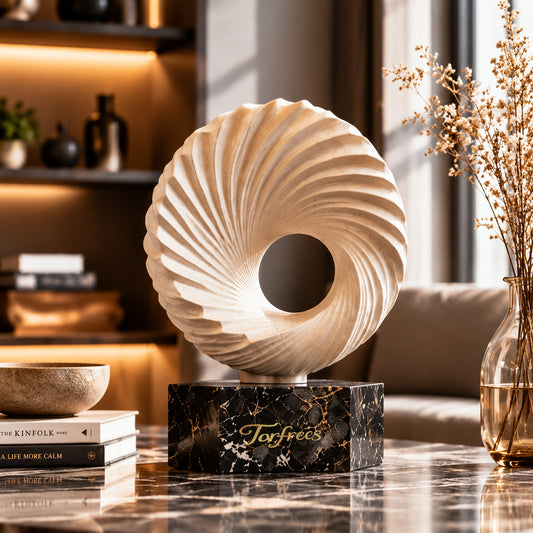 Torfrees Abstract Circular Hollow Nautilus Statue