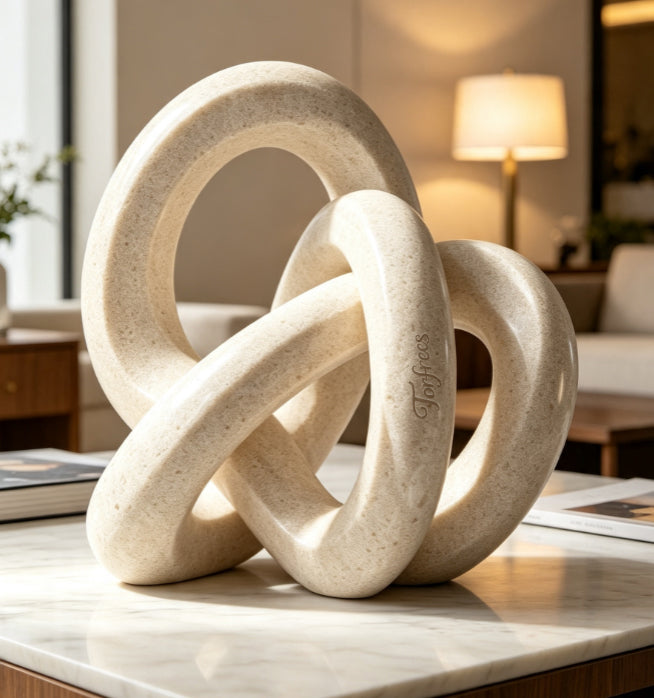Torfrees Abstract Intertwined Loop Resin Knot Decor Sculpture